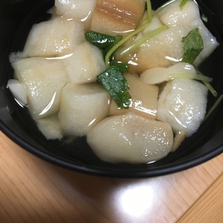 うどんスープで✨麩と三つ葉のお吸い物(^^)